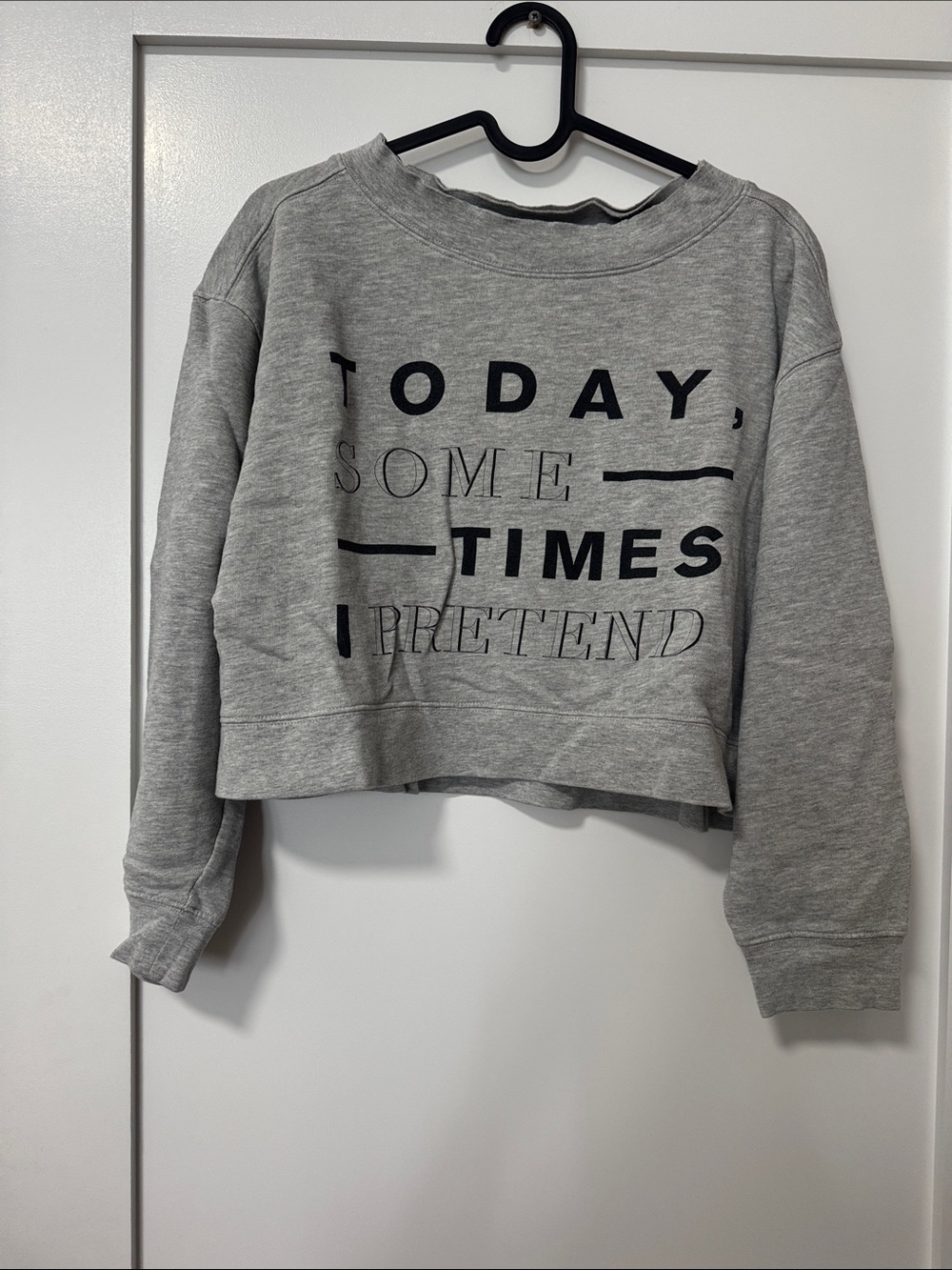Cheap Monday Gray Cropped Graphic Sweatshirt